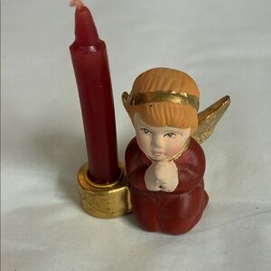 Gold and Red Angel Candle Holder